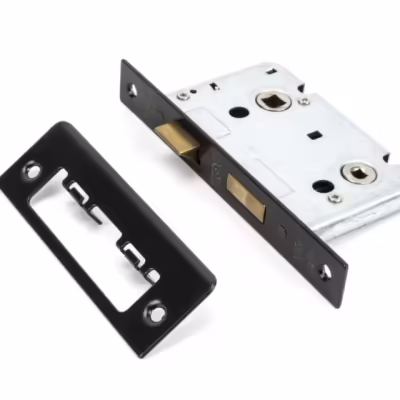 Black 2½" Bathroom Mortice Lock