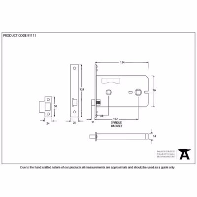 SS 5" Horizontal Bathroom Lock - Image 2