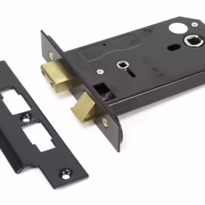 Black 5" Horizontal Bathroom Lock