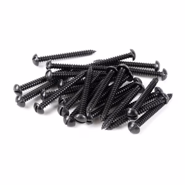 Black 10x2" Round Head Screws (25)