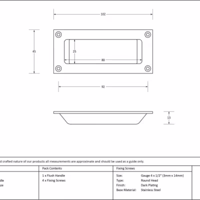 Aged Bronze Flush Handle - Image 2