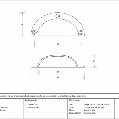 Polished Chrome 4" Plain Drawer Pull - Image 3