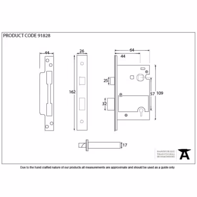 PVD 2½" BS Heavy Duty Sash Lock KA - Image 3
