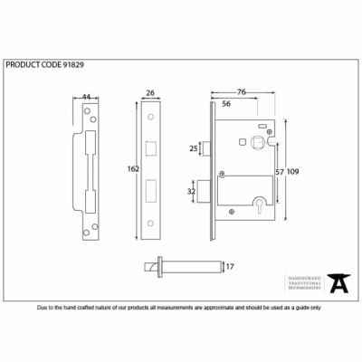 PVD 3" BS Heavy Duty BS Sash Lock KA - Image 3