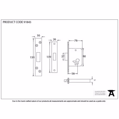SSS 3" Euro Profile Dead Lock - Image 2