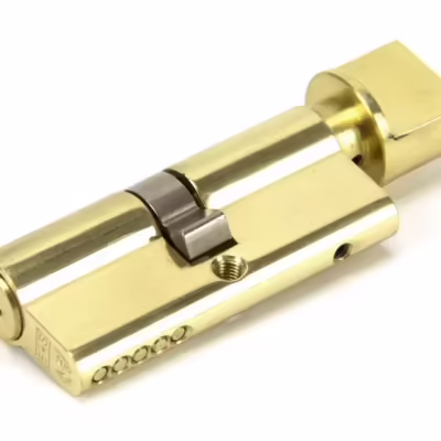 Lacquered Brass 35/35 Euro Cylinder/Thumbturn