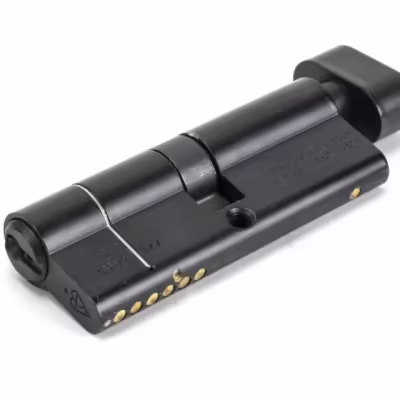 Black 40/40 6pin Euro Cylinder/Thumbturn KA