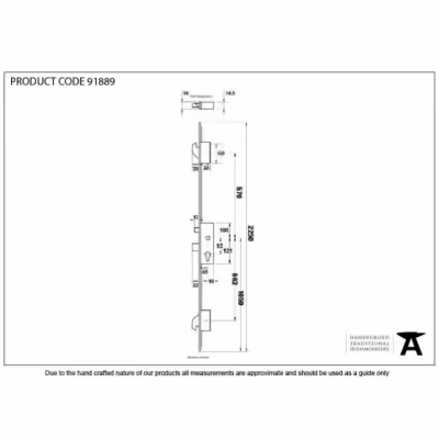 SS 45mm Backset Hook 3 Point Door Lock - Image 3