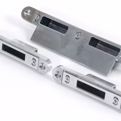 Bright Zinc Plated Espag Keep Set - 57mm Door