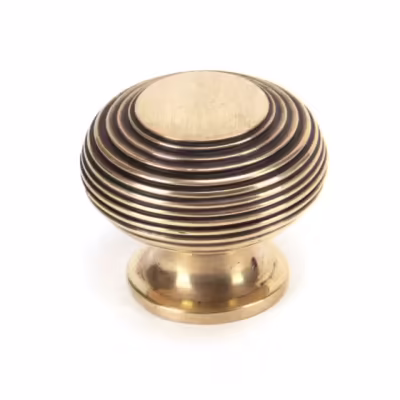 Polished Bronze Beehive Cabinet Knob 40mm