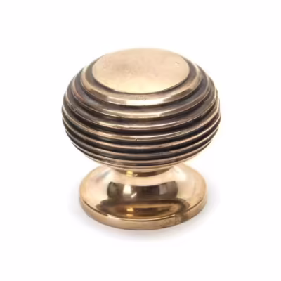 Polished Bronze Beehive Cabinet Knob 30mm
