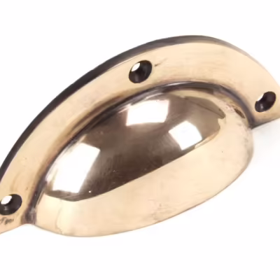 Polished Bronze 4" Plain Drawer Pull