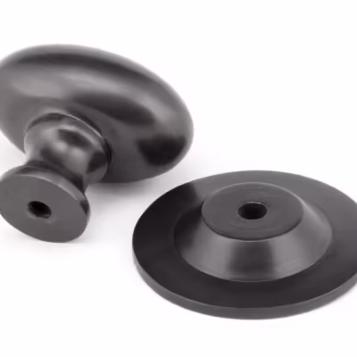 Aged Bronze Oval Cabinet Knob 33mm - Image 3