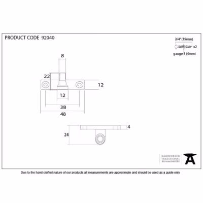 Polished Chrome Cranked Stay Pin - Image 3