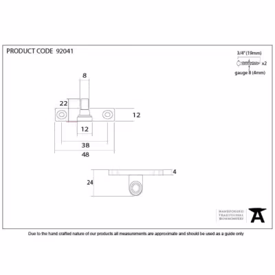 Aged Bronze Cranked Stay Pin - Image 3