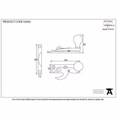 Polished Nickel Prestbury Sash Hook Fastener - Image 3
