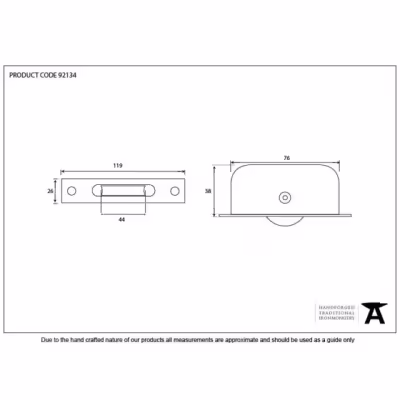 Aged Bronze Square Ended Sash Pulley 75kg - Image 3