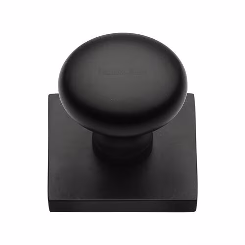 Victorian Round Cabinet Knob with Square Backplate