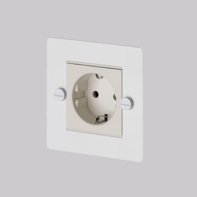 EU 1G Socket / Schuko Type F / White