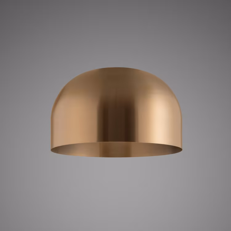 UK Forked Pendant / Brass / Large Brass shade / Puck Bulb