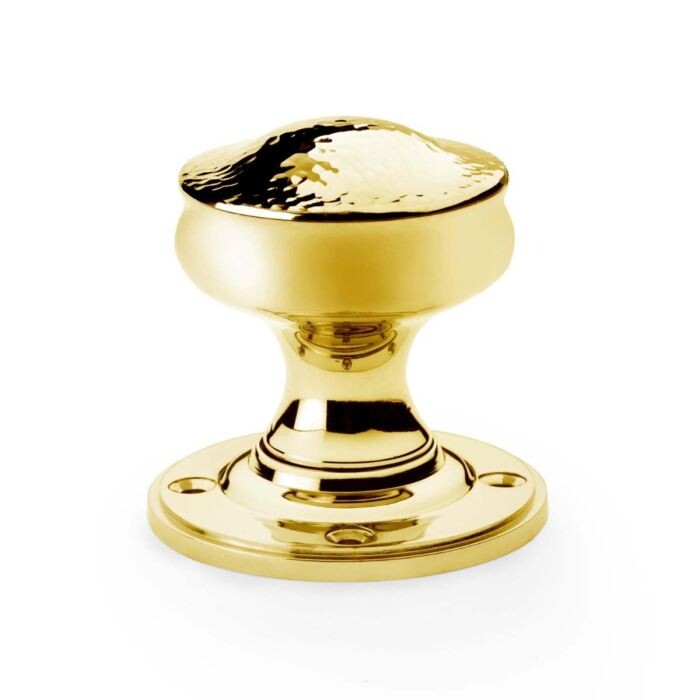 Hammered Mortice Knob – Unlacquered Brass
