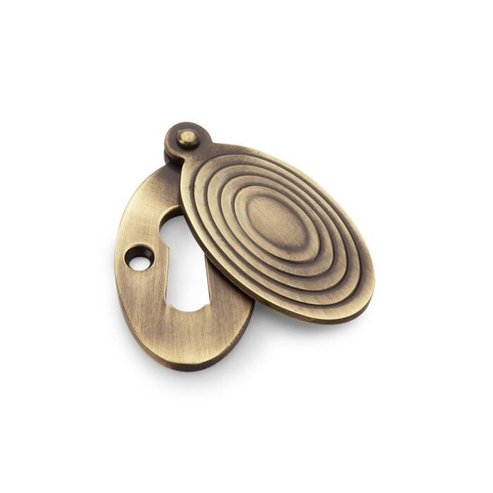 Standard Key Profile Ellipse Escutcheon with Christoph Design Cover – Antique Brass