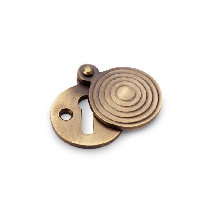Standard Key Profile Round Escutcheon with Christoph Design Cover – Antique Brass