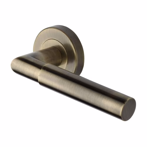 Bauhaus Mitre Door Handle on Round Rose