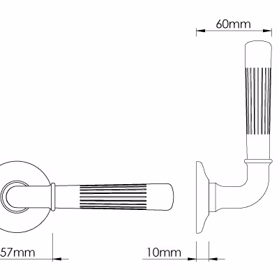 Brooklands Door Handle on Covered Rose - Image 2