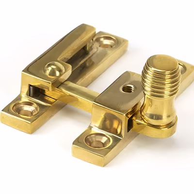 Polished Brass Beehive Quadrant Fastener - Narrow