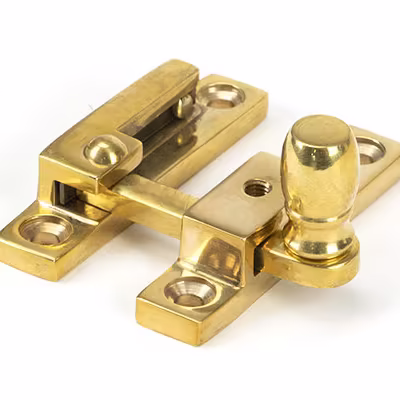 Polished Brass Mushroom Quadrant Fastener - Narrow