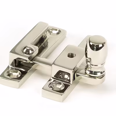 Polished Nickel Mushroom Quadrant Fastener - Narrow