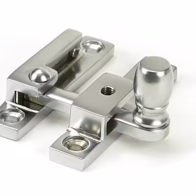 Satin Chrome Mushroom Quadrant Fastener - Narrow