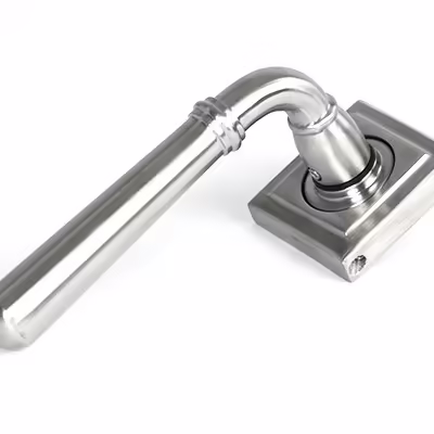 Satin Marine SS (316) Newbury Lever on Rose Set (Square)