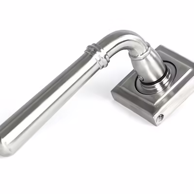 Satin Marine SS (316) Newbury Lever on Rose Set (Square) - Unsprung