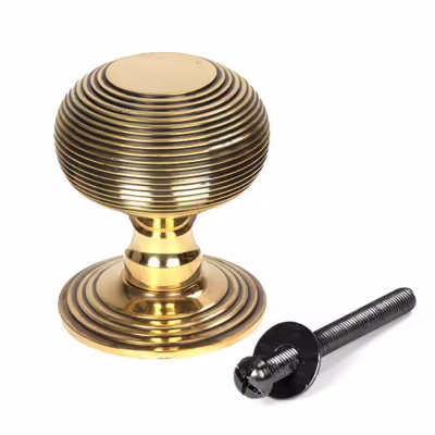 Aged Brass Beehive Centre Door Knob - Image 3