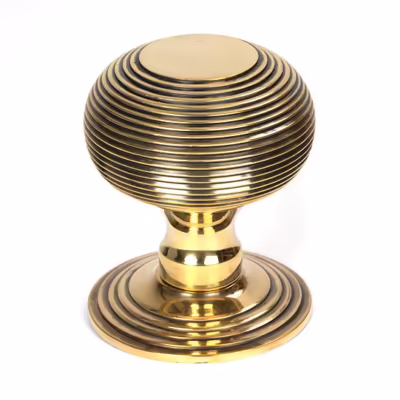 Aged Brass Beehive Centre Door Knob