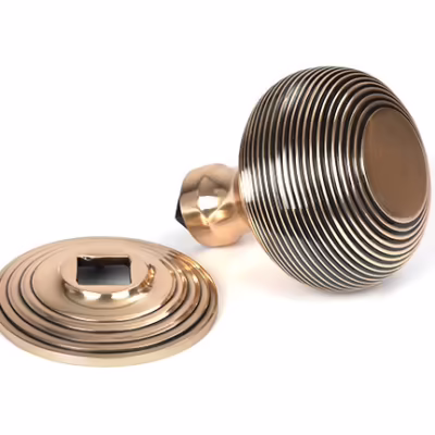 Polished Bronze Beehive Centre Door Knob - Image 3