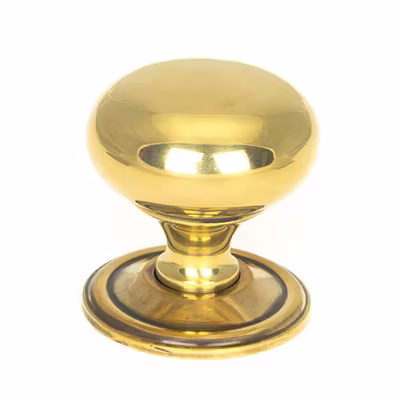 Aged Brass Mushroom Cabinet Knob 38mm