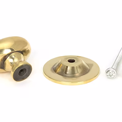 Aged Brass Oval Cabinet Knob 33mm - Image 3