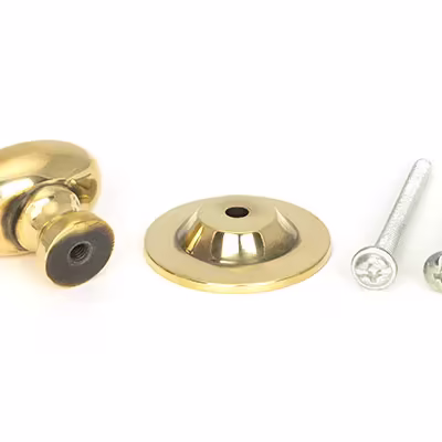 Aged Brass Oval Cabinet Knob 40mm - Image 3