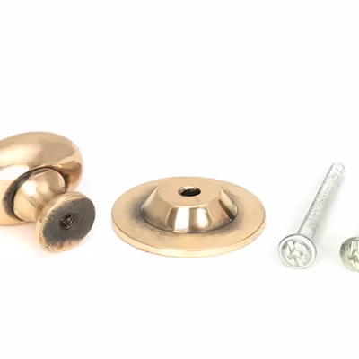 Polished Bronze Oval Cabinet Knob 33mm - Image 3