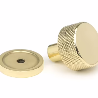 Polished Brass Brompton Cabinet Knob - 25mm (Plain) - Image 4