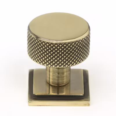 Aged Brass Brompton Cabinet Knob - 25mm (Square)