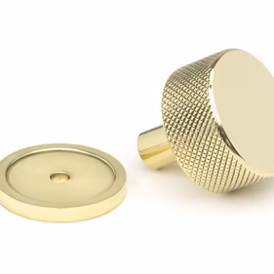 Polished Brass Brompton Cabinet Knob - 32mm (Plain) - Image 4