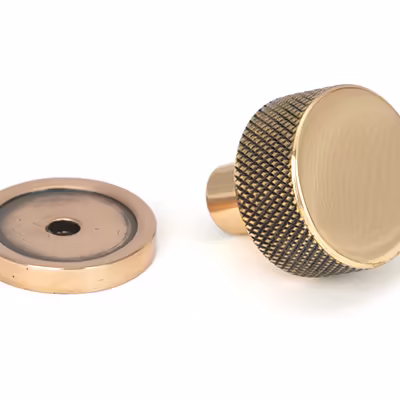 Polished Bronze Brompton Cabinet Knob - 25mm (Plain) - Image 4