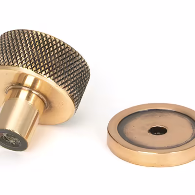 Polished Bronze Brompton Cabinet Knob - 25mm (Plain) - Image 2
