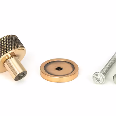 Polished Bronze Brompton Cabinet Knob - 25mm (Plain) - Image 3