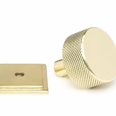 Polished Brass Brompton Cabinet Knob - 32mm (Square) - Image 3