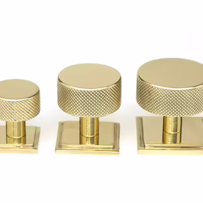 Polished Brass Brompton Cabinet Knob - 32mm (Square) - Image 4
